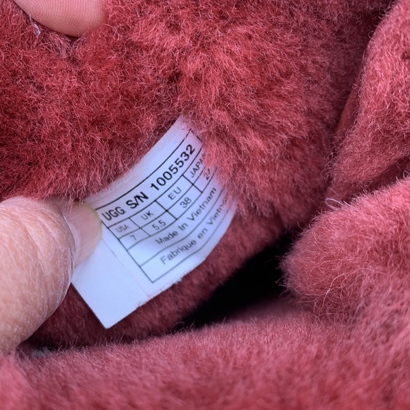 🎉💖HP🥰💕Super warm & beautiful UGG boots, light burgundy Corduroy Bailey bows - Picture 12 of 17